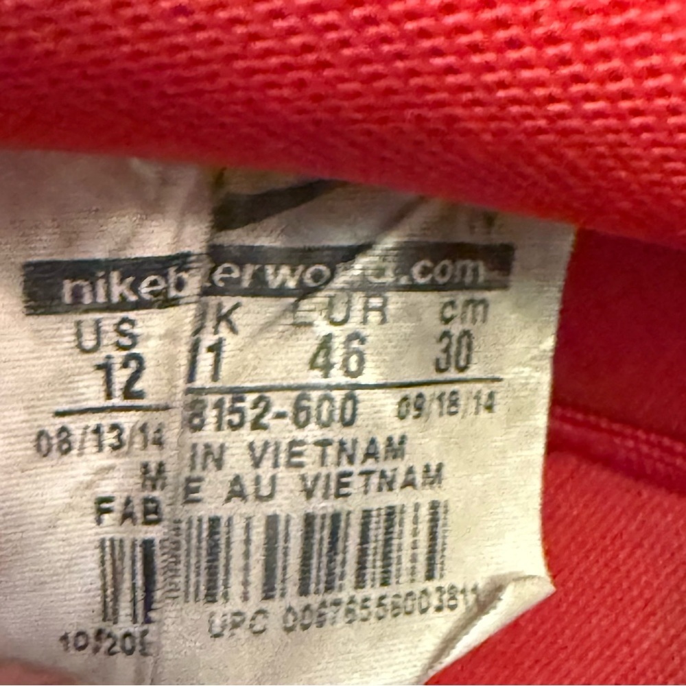 NIKE AIR FORCE 1 RED & WHITE CROC SKIN STYLE 718152-600 ATHLETIC SNEAKERS SHOES - Picture 9 of 12